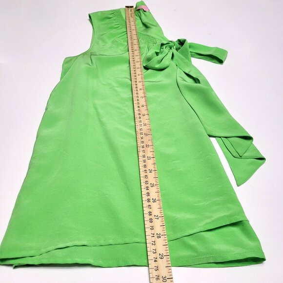 Lilly Pulitzer Womens Silk Sleeveless Dahlia Blouse Size L Green Tie Neck Preppy - Picture 7 of 11